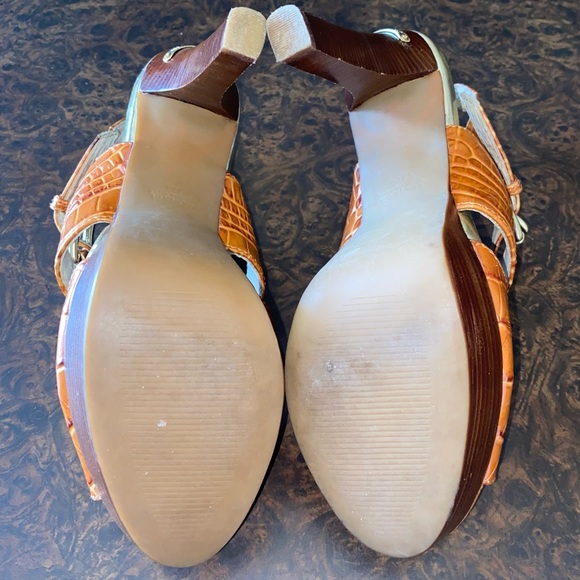 Michael Kors Snakeskin Platform Heels with Side Buckles  - size 7 - Picture 8 of 14